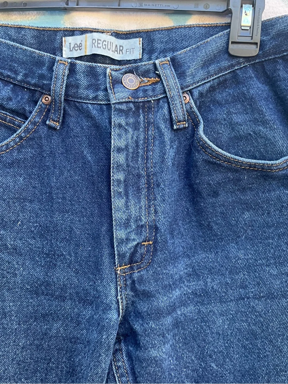 Y2K Lee Regular Fit Denim Jeans Dark Wash Blue Mens 30x32